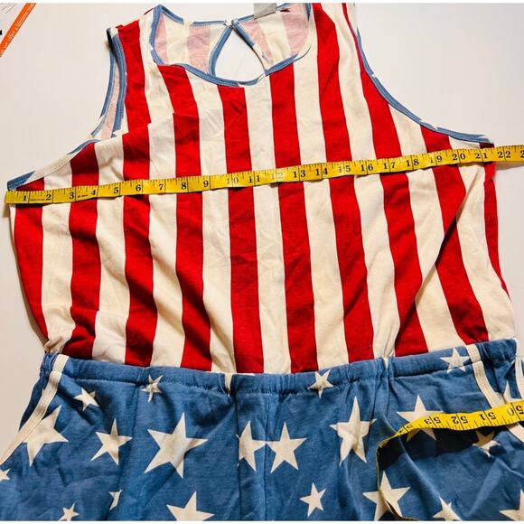 Junk Food July 4 USA Stars And Stripes Romper Size XXL - Picture 6 of 8